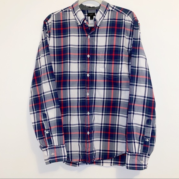 J Crew Tartan Slim Fit 100% Cotton Button Down